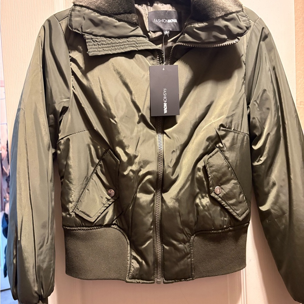 Fashion Nova Green Bomber Jacket